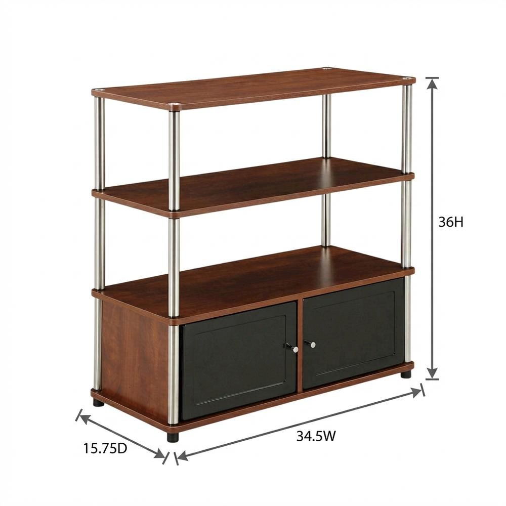 TV stand in contemporary wood finish with spacious storage. Picture 4
