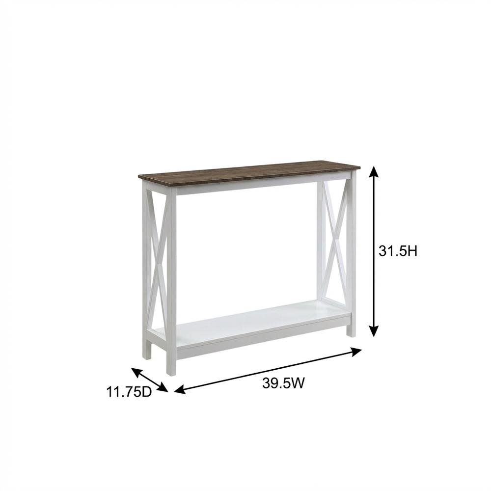 Black Wood Console Table with Lower Shelf for Living Room Storage. Picture 7