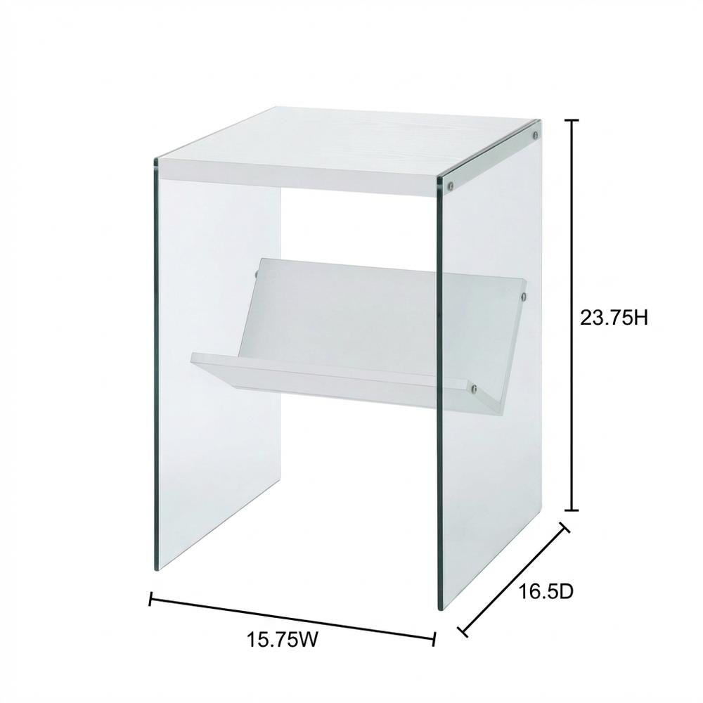 Black Wood End Table with Storage Shelf and Modern Design. Picture 7