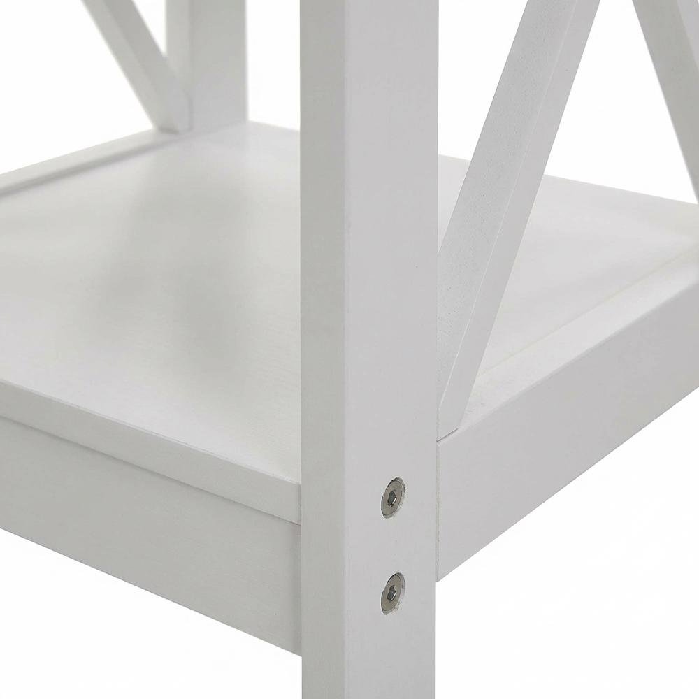 White end table with shelves, transitional coastal style, stylish and functional. Picture 5