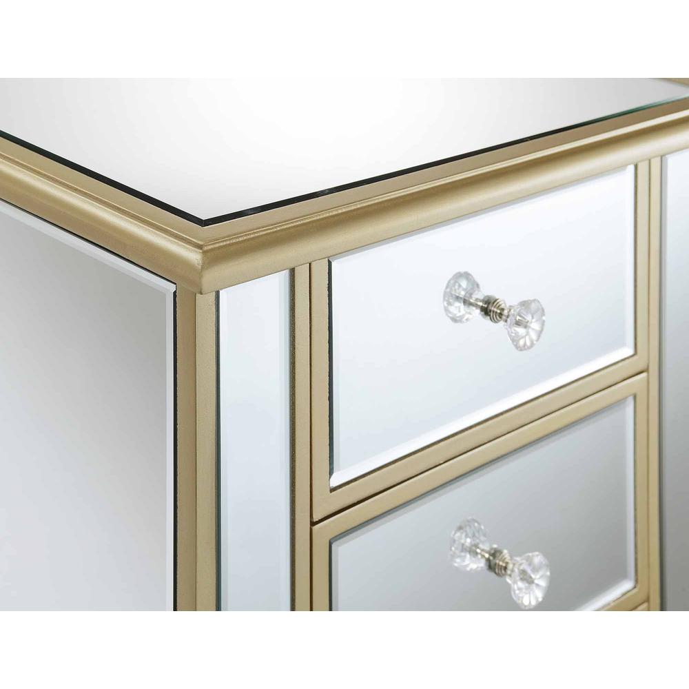 Gold Coast Vineyard 3 Drawer Mirrored End Table. Picture 6
