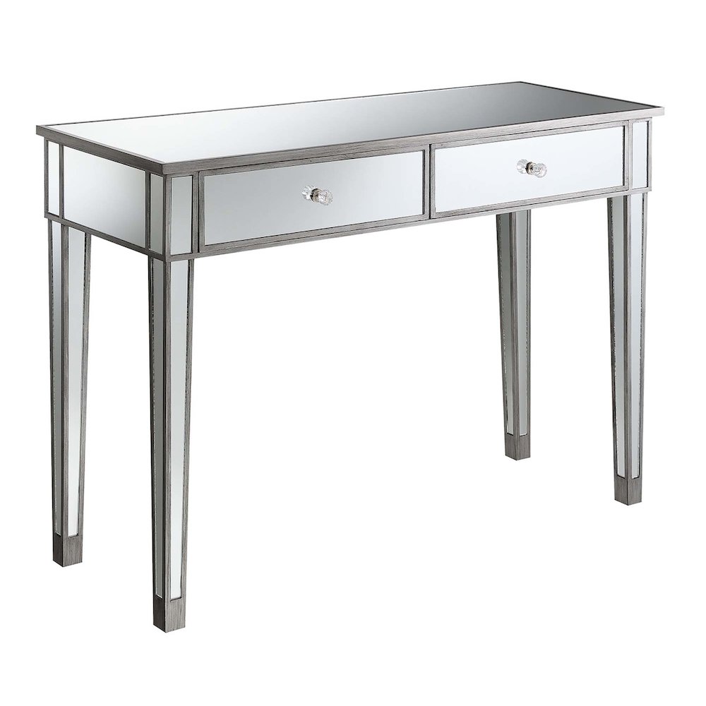 Gold Coast Mirrored 2 Drawer Desk/Console Table. Picture 1
