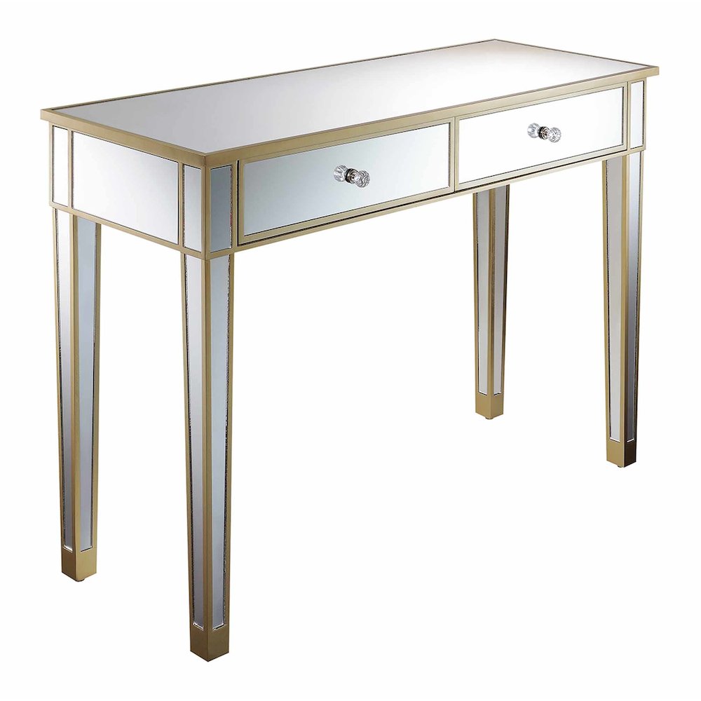 Gold Coast Mirrored 2 Drawer Desk/Console Table. Picture 1