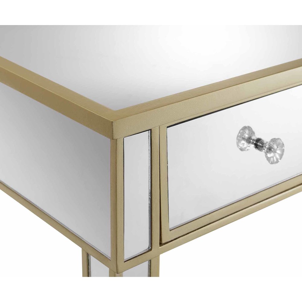 Gold Coast Mirrored 2 Drawer Desk/Console Table. Picture 5