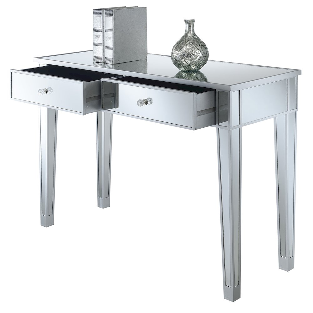 Gold Coast Mirrored 2 Drawer Desk/Console Table. Picture 2