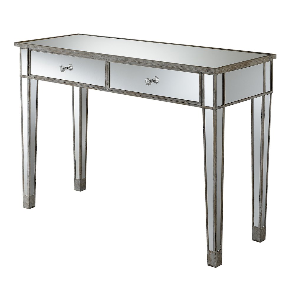 Gold Coast Mirrored 2 Drawer Desk/Console Table. Picture 1