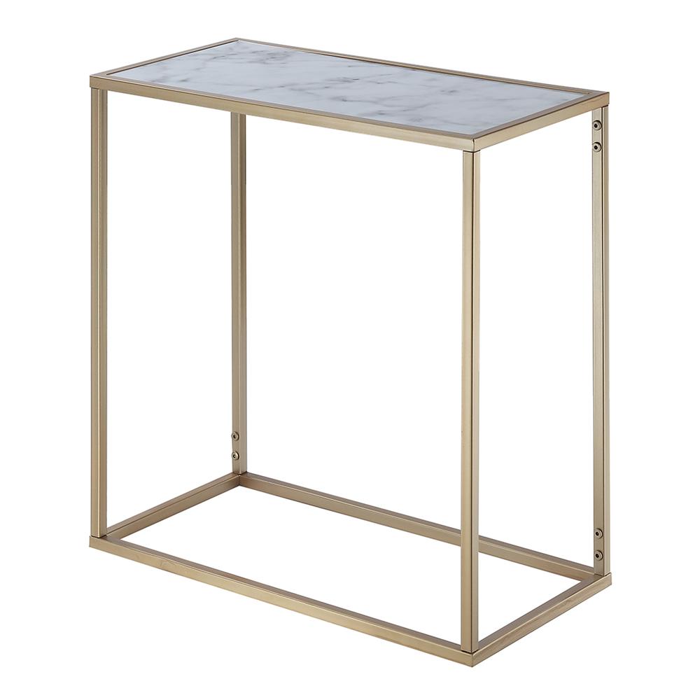 Gold Coast Faux Marble Chairside Table. Picture 3