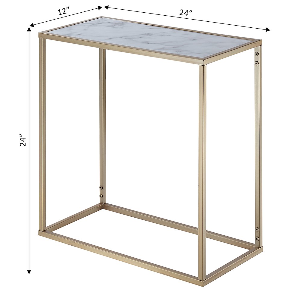 Gold Coast Faux Marble Chairside Table. Picture 4