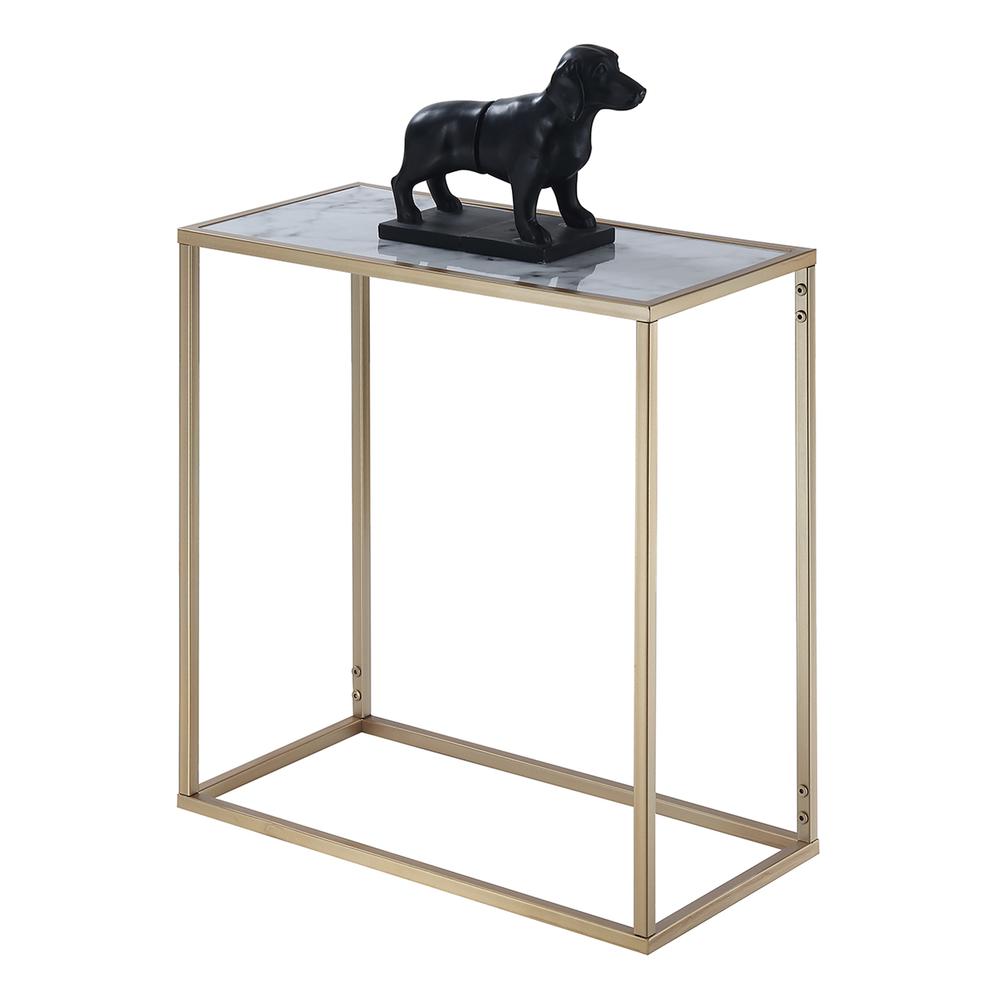 Gold Coast Faux Marble Chairside Table. Picture 2