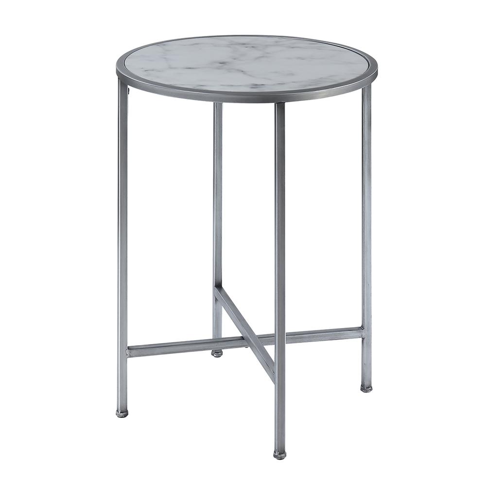 Gold Coast Faux Marble Round End Table. Picture 2