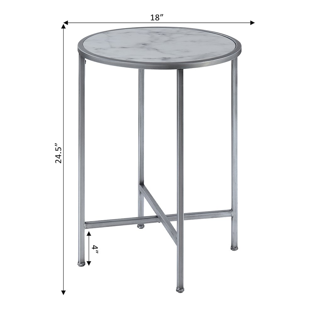Gold Coast Faux Marble Round End Table. Picture 5