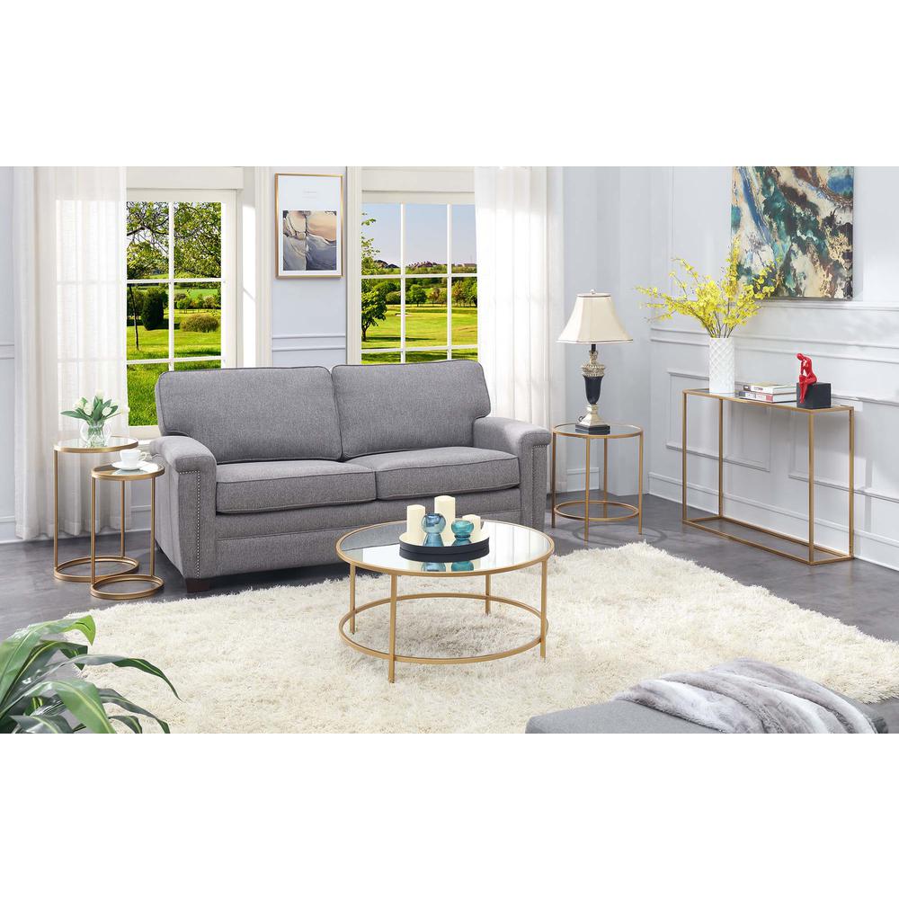 Gold Coast Mirrored Console Table, Mirrored Top/Gold Frame. Picture 2