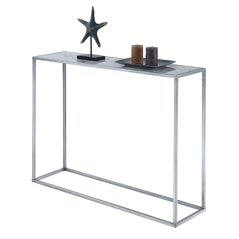 Gold Coast Faux Marble Console Table. Picture 3