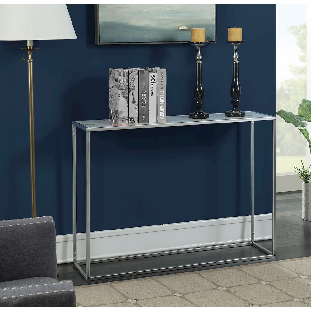 Gold Coast Faux Marble Console Table. Picture 2