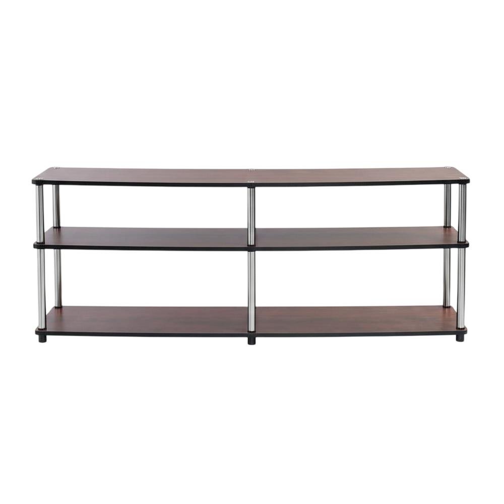 Cherry 3-tier TV stand, sturdy particle board construction, stainless steel. Picture 4