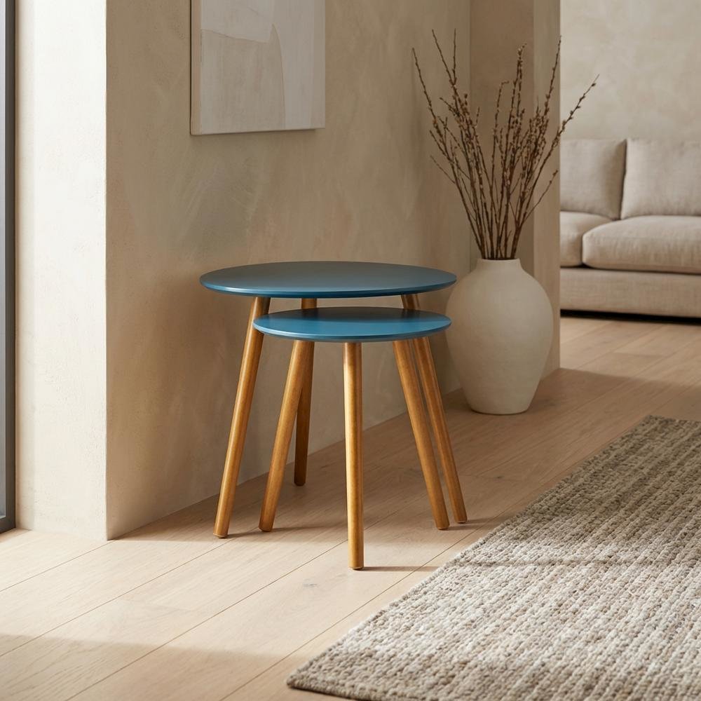 End Table with Wooden Finish, Sturdy Surface, and Modern Style. Picture 2