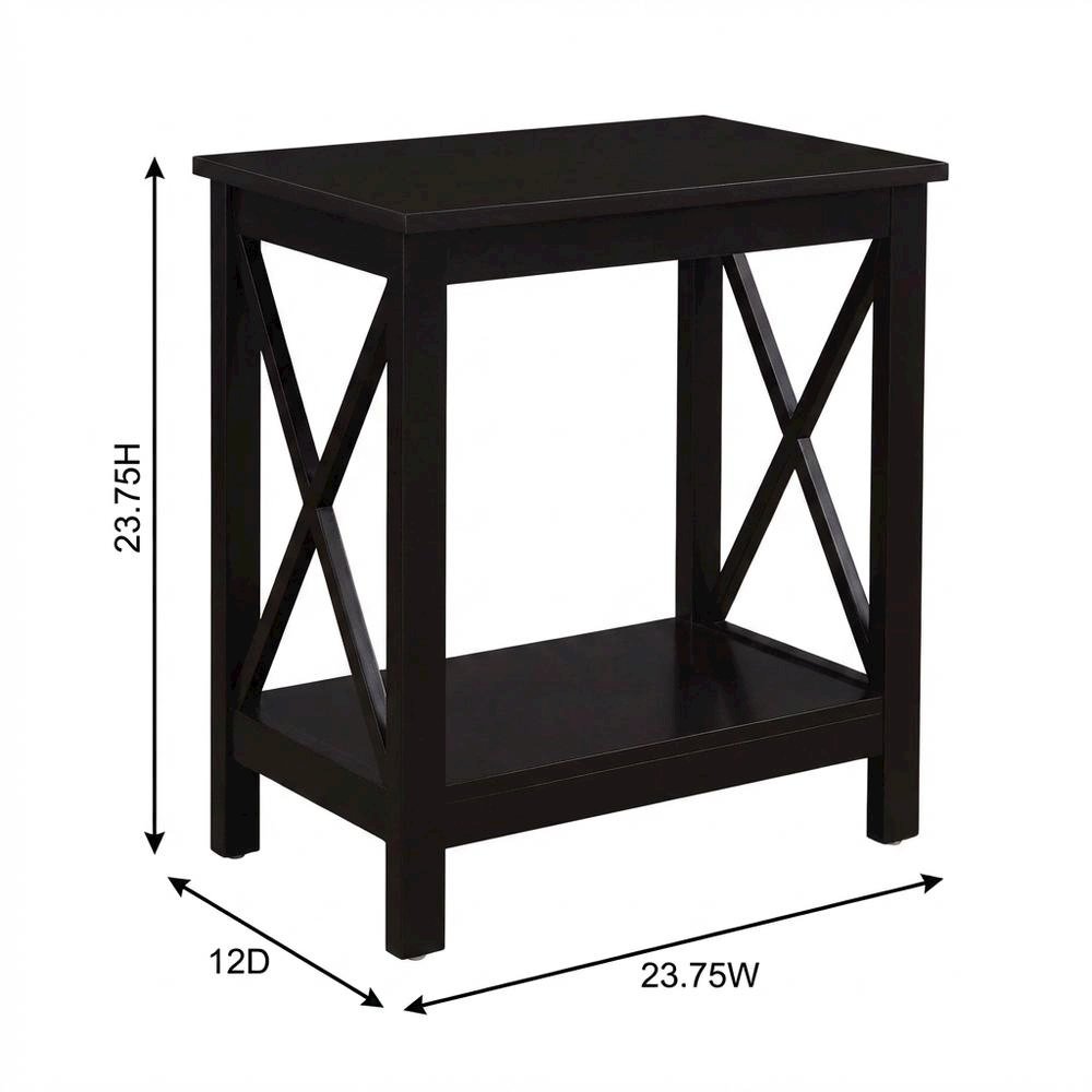 Wooden End Table with Shelf, Modern Surface, Durable Construction. Picture 7