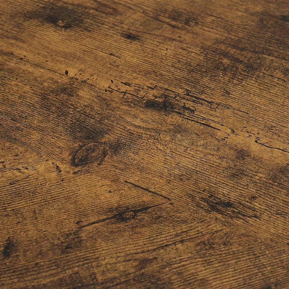 Barnwood and Black Finish End Table with Shelving for Stylish Living Spaces. Picture 5