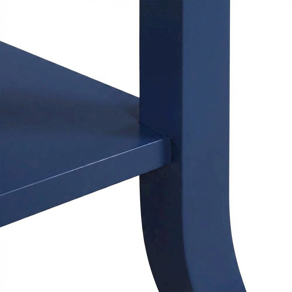 Cobalt Blue End Table with 1 Drawer and Pull-Out Shelf for Living Room. Picture 6
