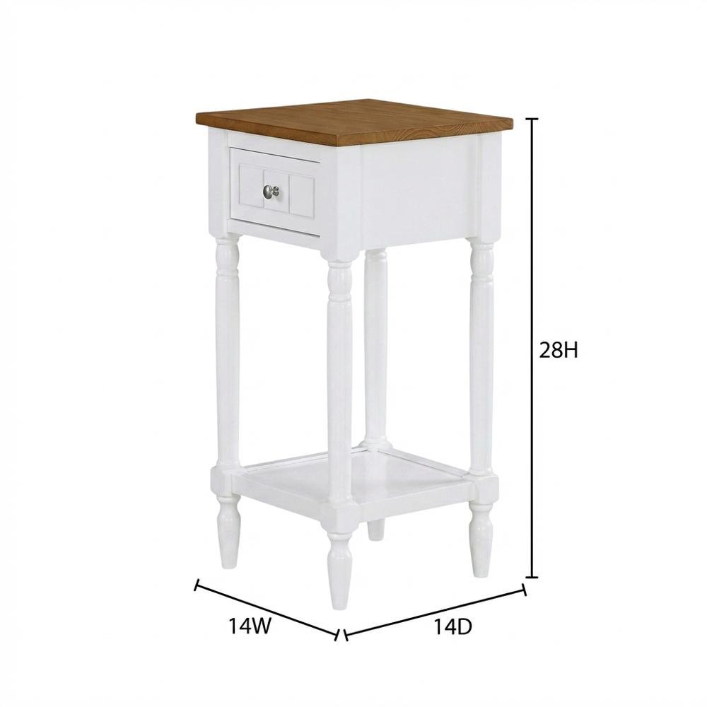 Traditional-style accent table with drawer and shelf for versatile living spaces. Picture 7