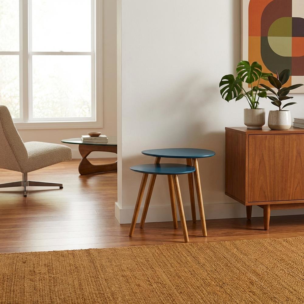 End Table with Wooden Finish, Sturdy Surface, and Modern Style. Picture 3