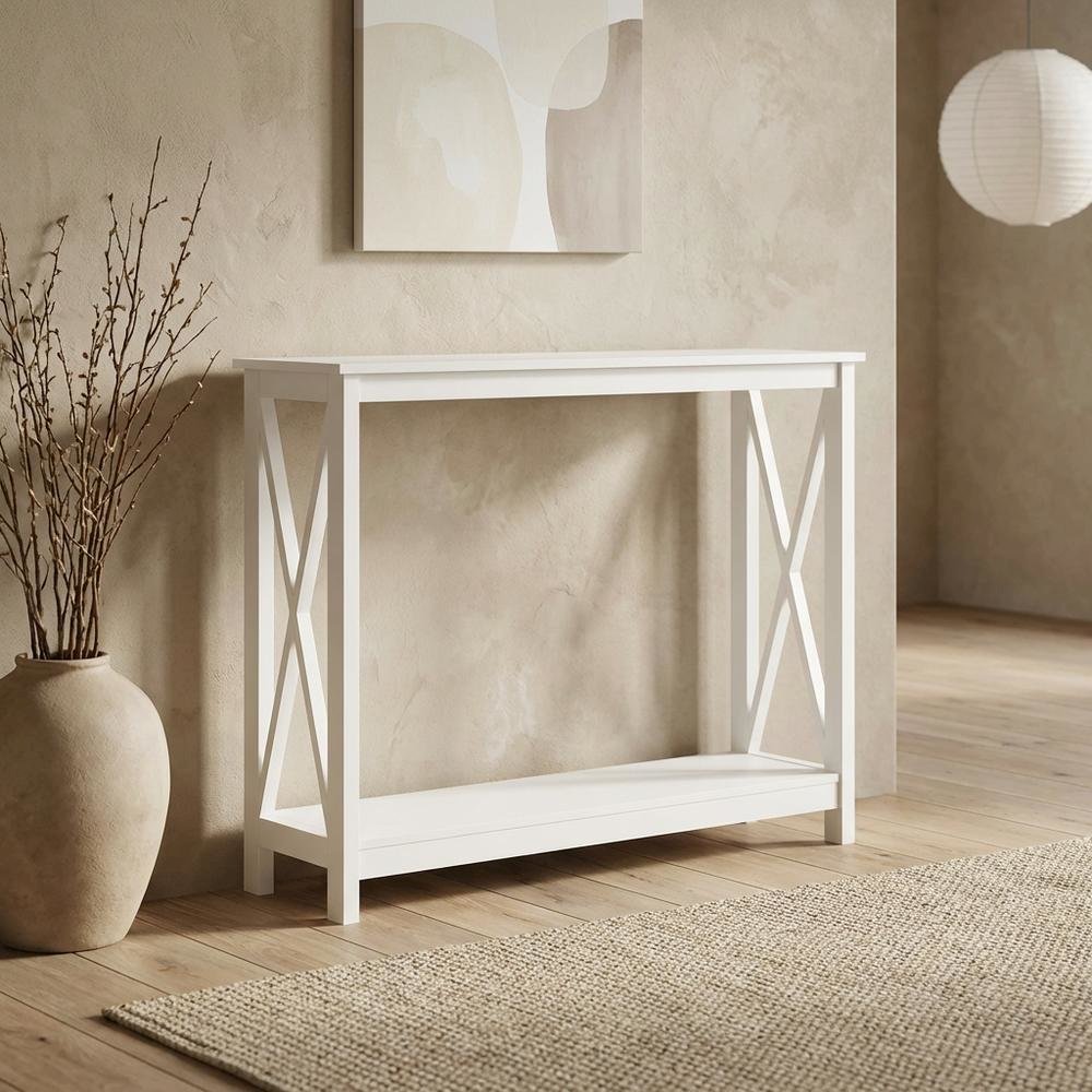 Wooden Console Table with Shelving for Modern Living Room or Entryway. Picture 2