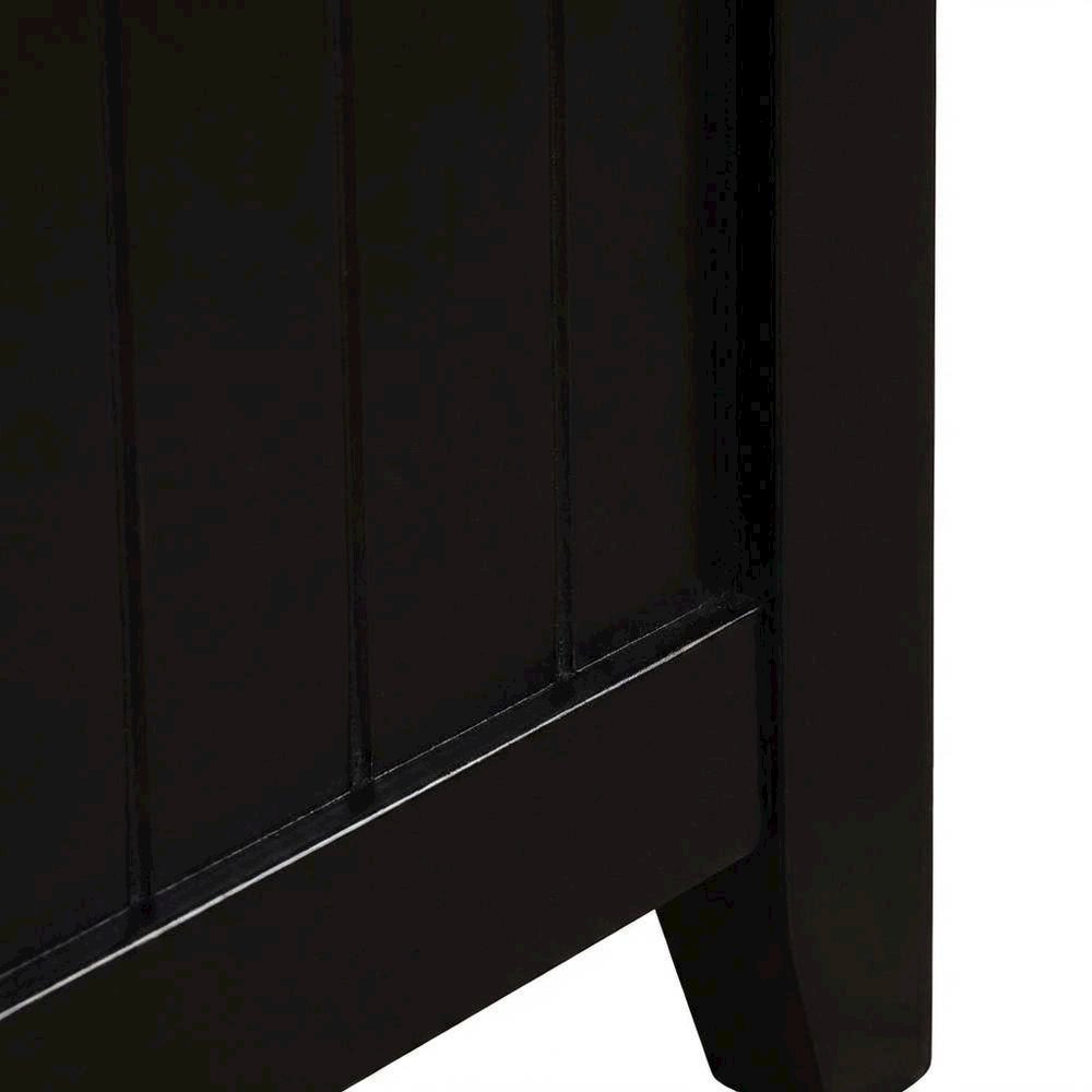 Black end table with built-in charging station and spacious shelf. Picture 6