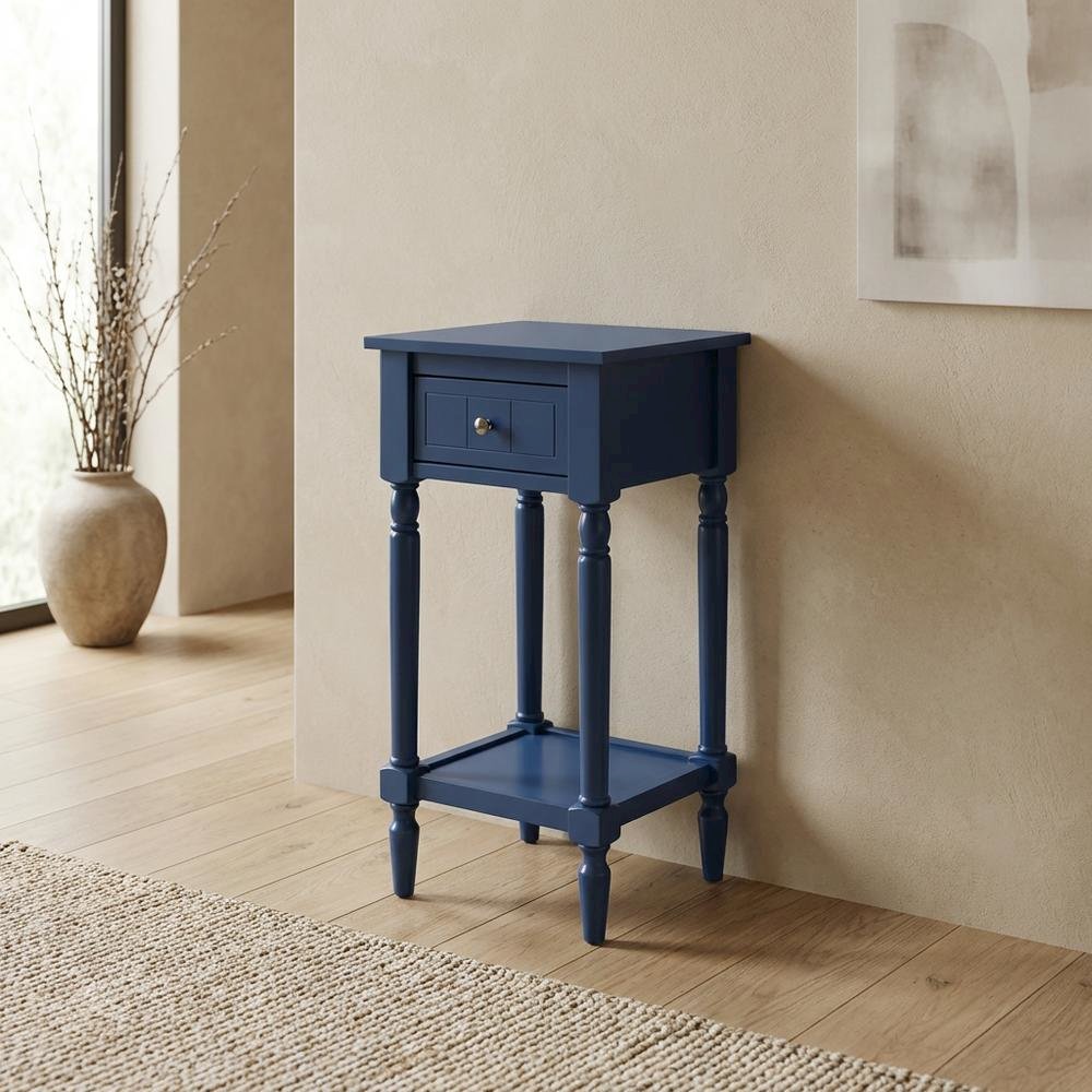 Traditional style accent table with drawer and shelf for living room use. Picture 2