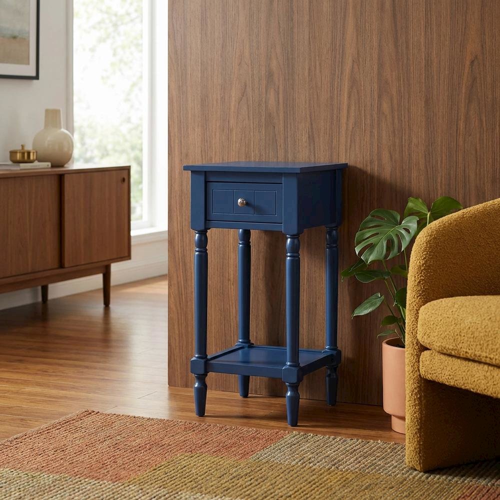 Traditional style accent table with drawer and shelf for living room use. Picture 3