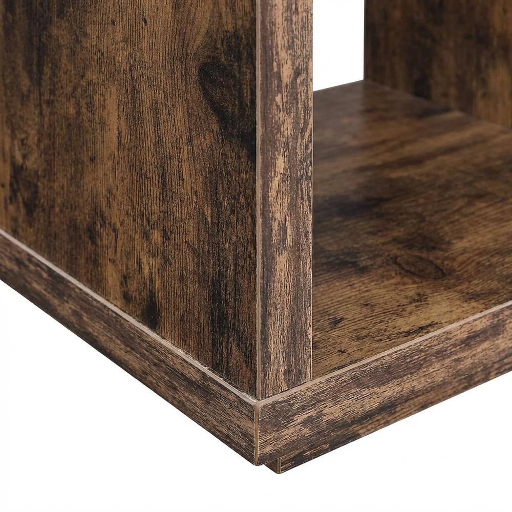 Barnwood Finish End Table with Shelving for Living Room or Bedroom. Picture 5