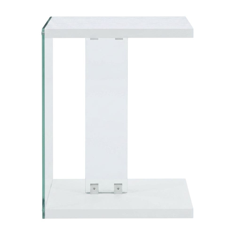 Contemporary White End Table with Sleek Design and Durable Finish. Picture 4