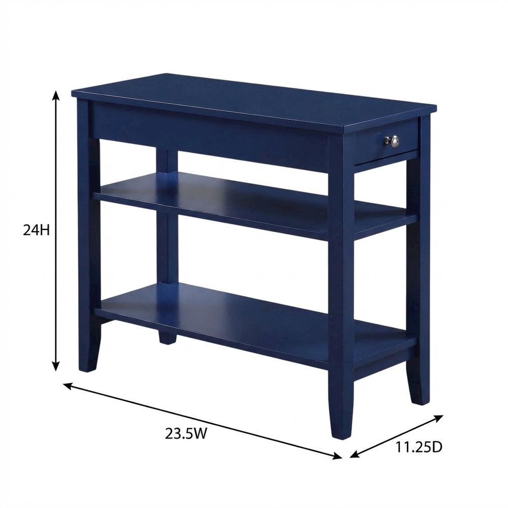 Transitional 1-Drawer End Table with Shelves for Living Room. Picture 7