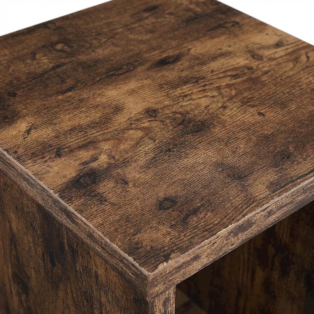 Barnwood Finish End Table with Shelving for Living Room or Bedroom. Picture 6