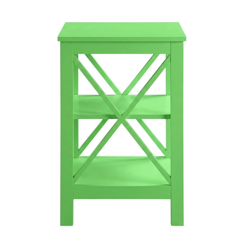 Lime End Table with Shelves in Transitional Coastal Style. Picture 4