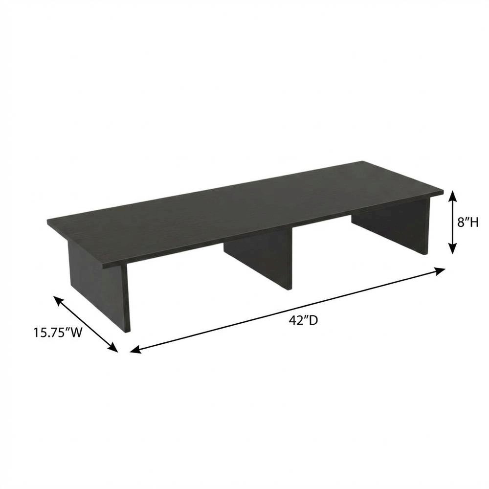 Black TV/Monitor Riser for Screens Up to 43 Inches with Durable Melamine Veneer. Picture 7