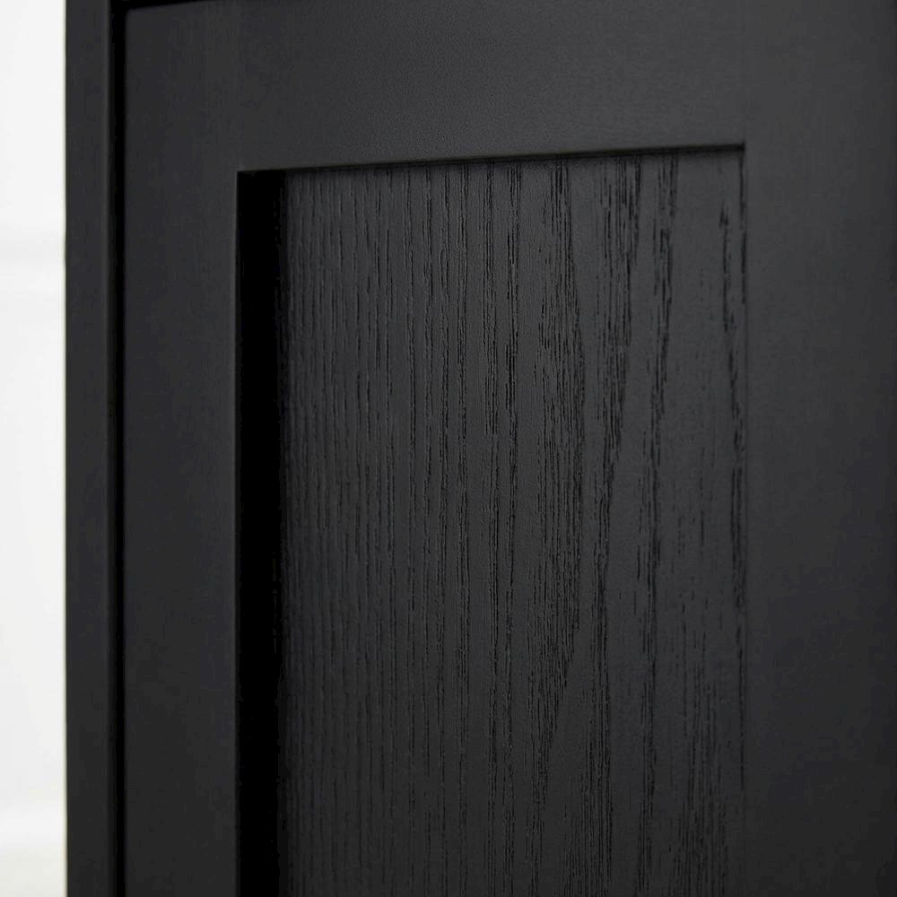 Black Highboy TV Stand with Storage Cabinets and Shelves for 55-Inch TVs. Picture 5