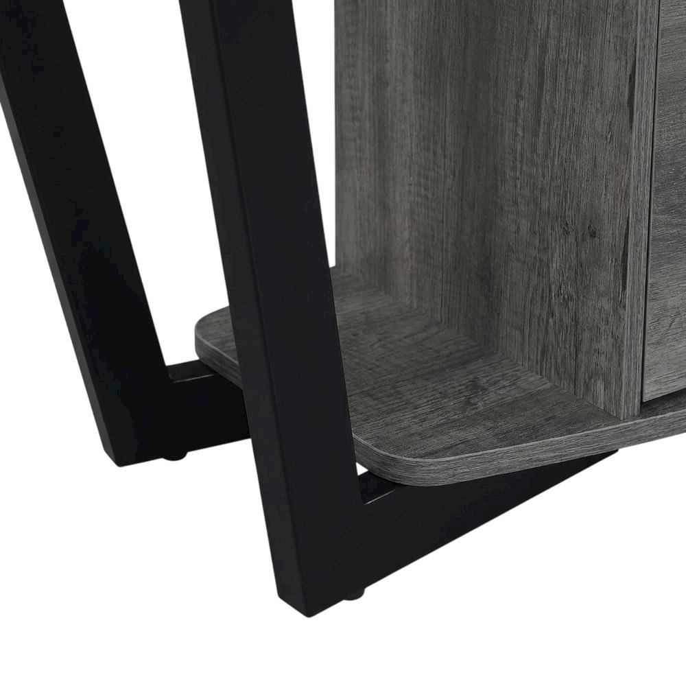 Black Graystone TV Stand for 65-Inch Screens with Shelves and Storage. Picture 6