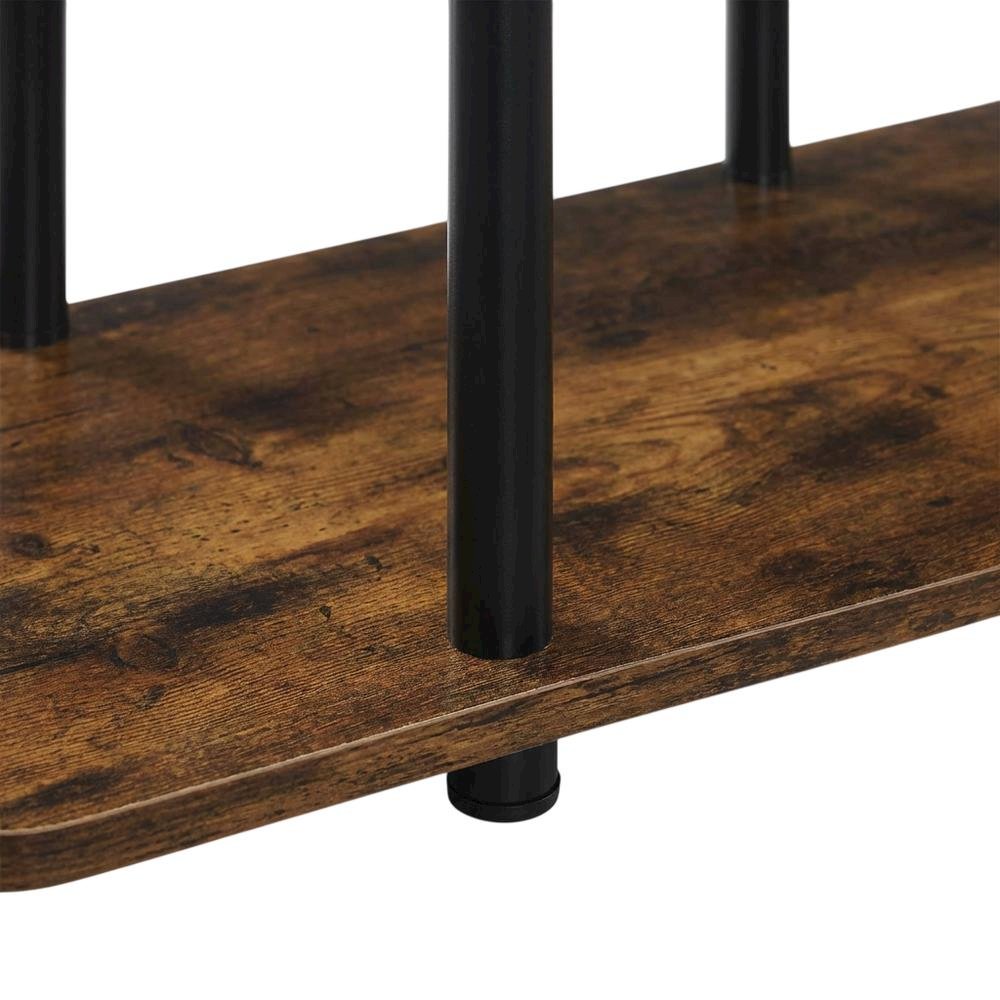 Brown 3-Tier TV Stand for Up to 46-Inch Screens with Storage Shelves. Picture 6