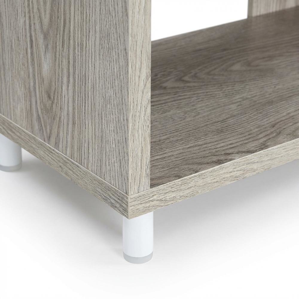 White Honeycomb Particle Board TV Stand with Shelves for up to 65-Inch TVs. Picture 6