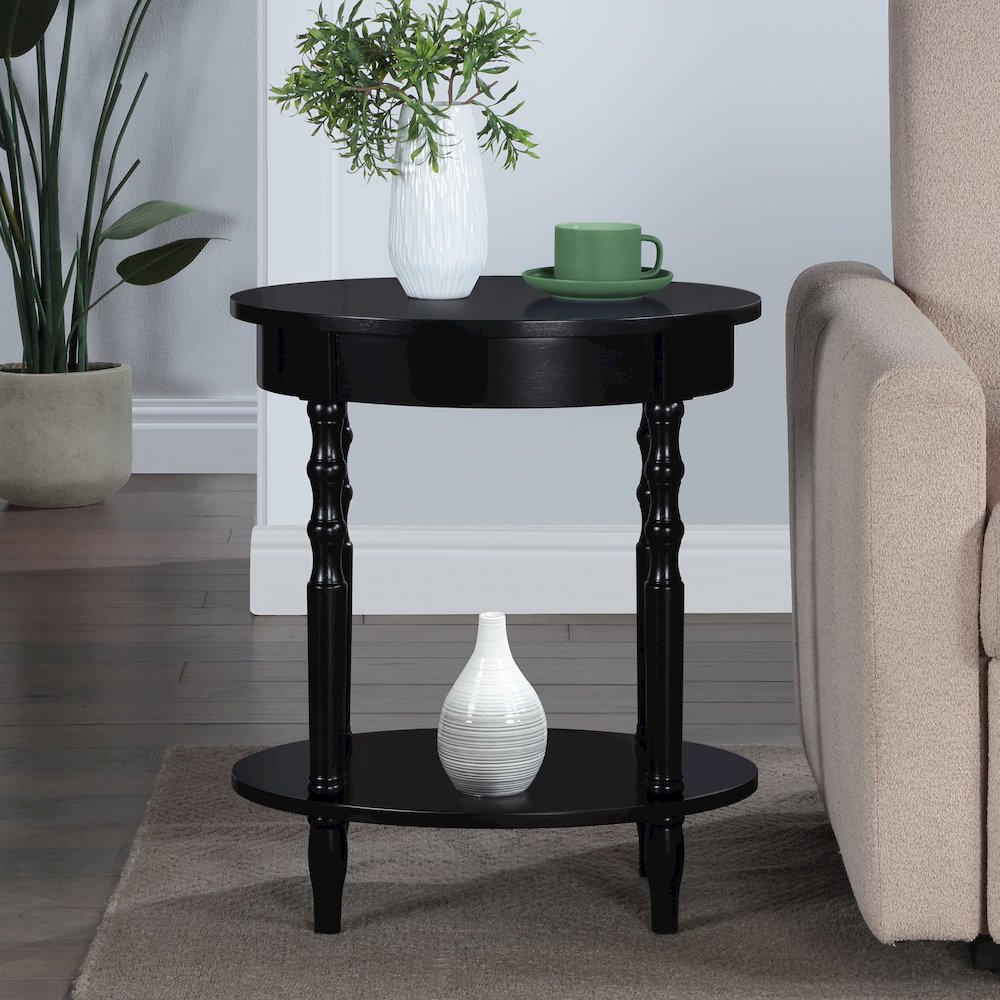 Classic Accents Brandi Oval End Table with Shelf. Picture 2