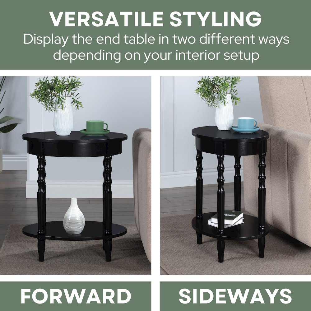 Classic Accents Brandi Oval End Table with Shelf. Picture 5