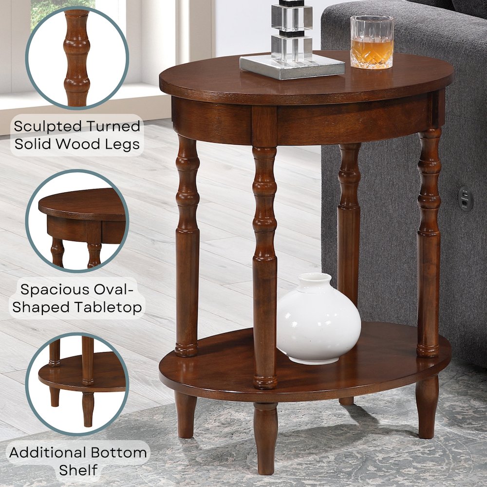 Classic Accents Brandi Oval End Table with Shelf. Picture 3
