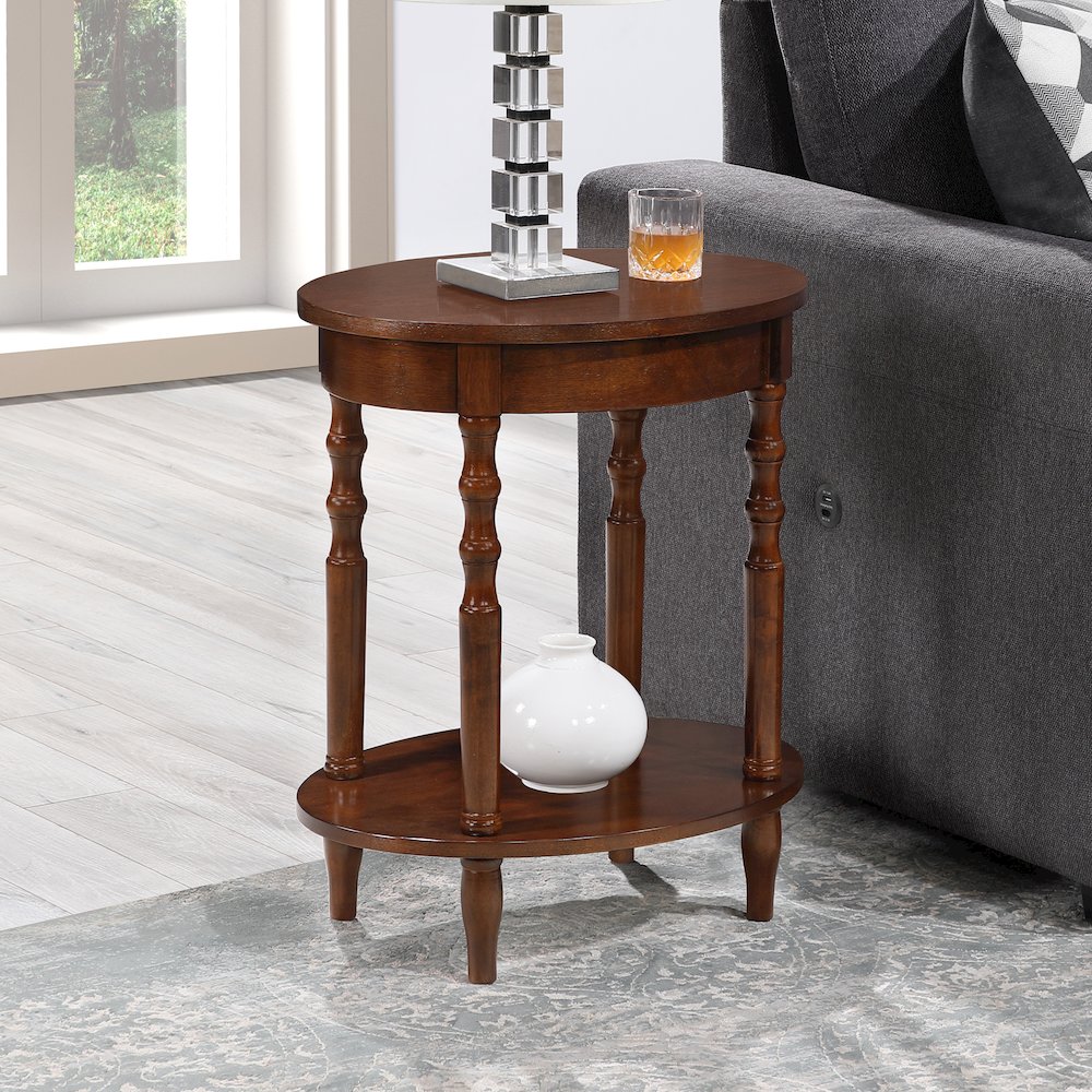 Classic Accents Brandi Oval End Table with Shelf. Picture 2