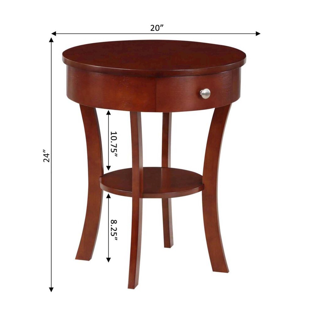 Classic Accents Schaffer 1 Drawer End Table with Shelf, Mahogany. Picture 5