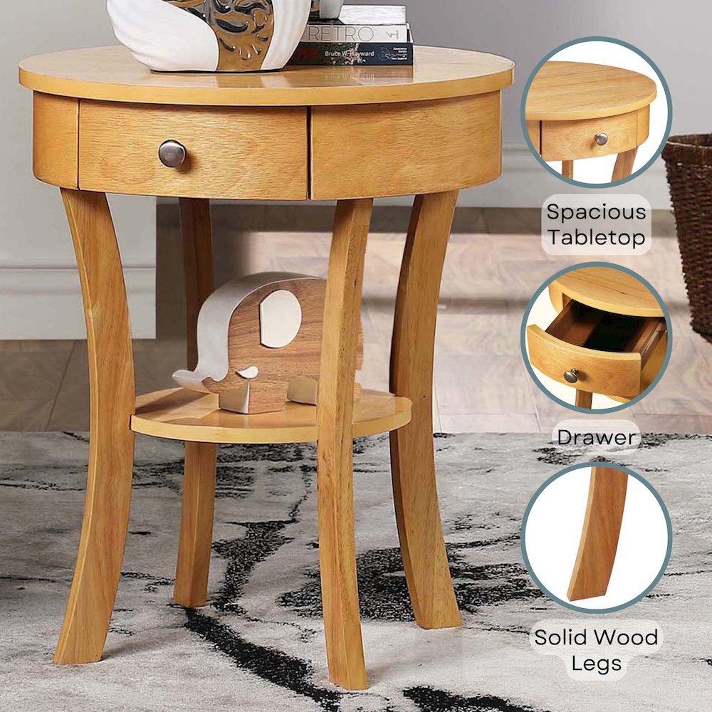 Classic Accents Schaffer 1 Drawer End Table with Shelf. Picture 4