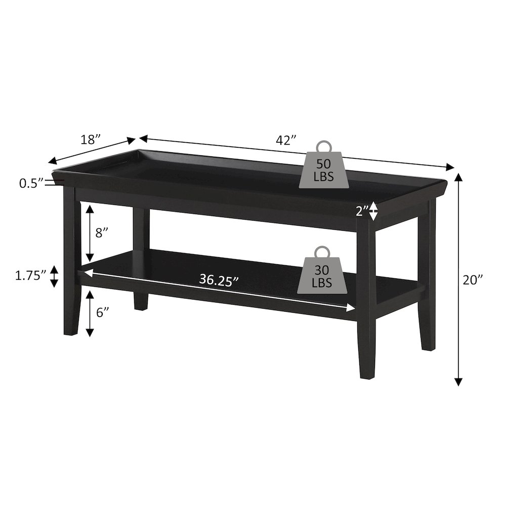 Ledgewood Coffee Table with Shelf. Picture 5