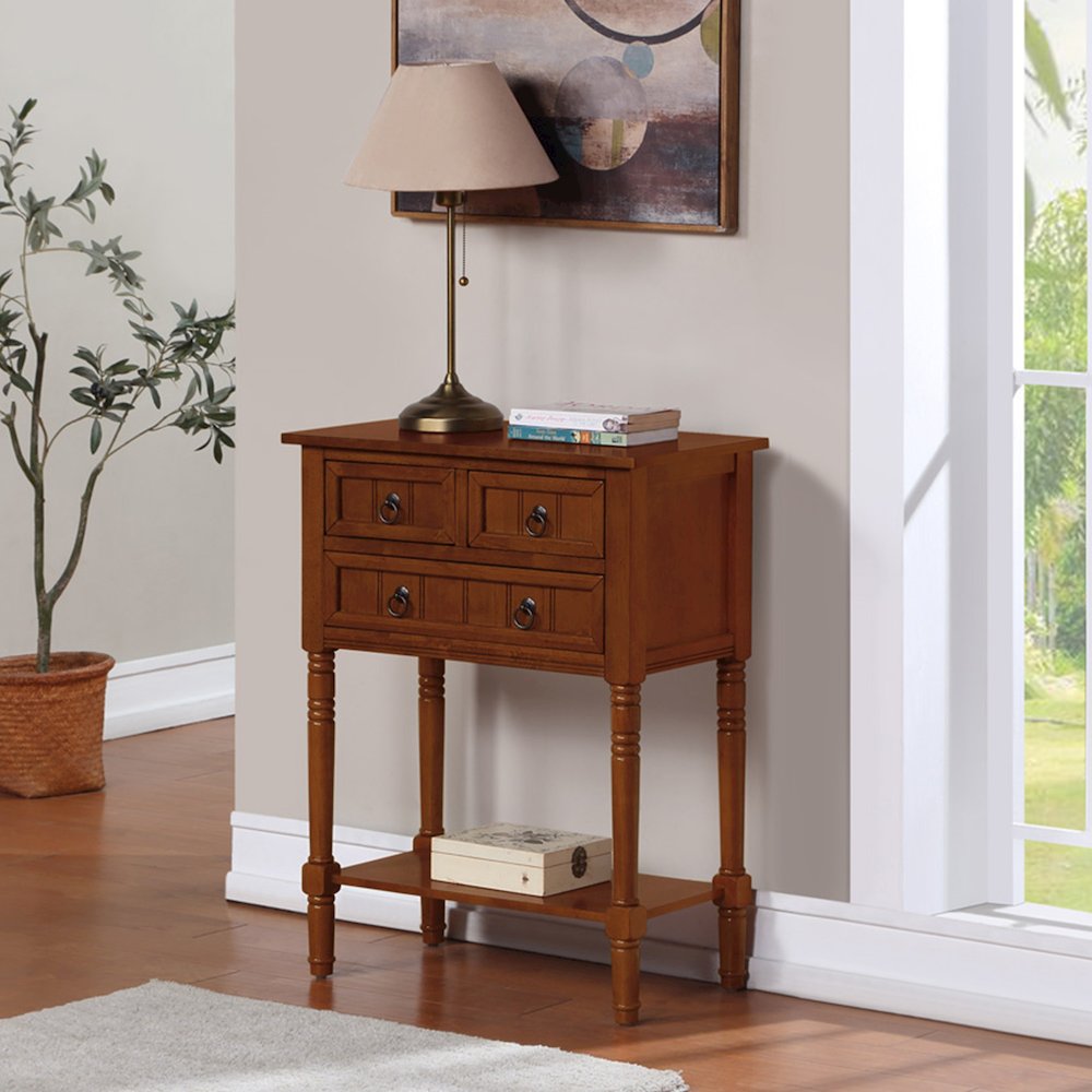 Kendra 3 Drawer Hall Table with Shelf. Picture 2