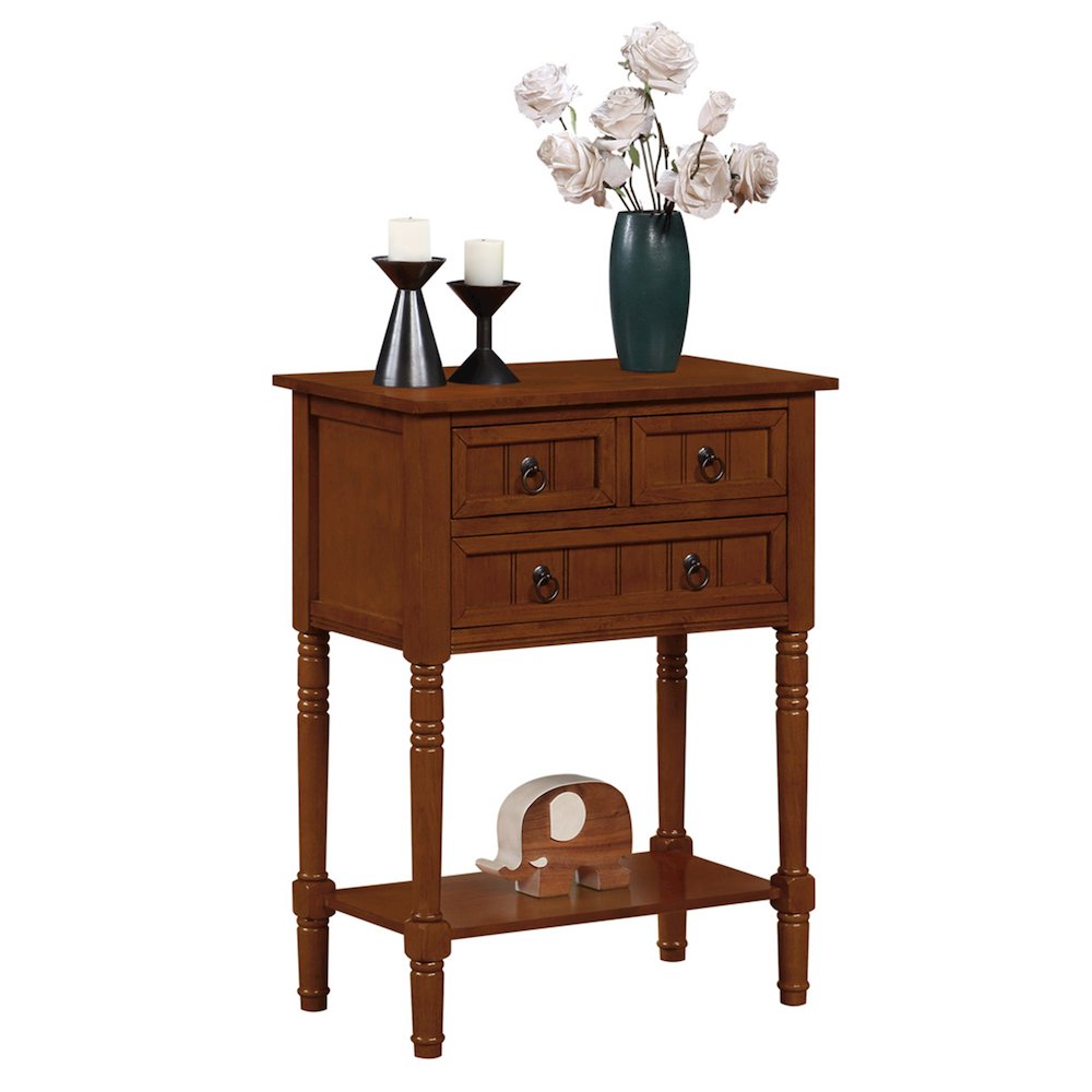 Kendra 3 Drawer Hall Table with Shelf. Picture 3