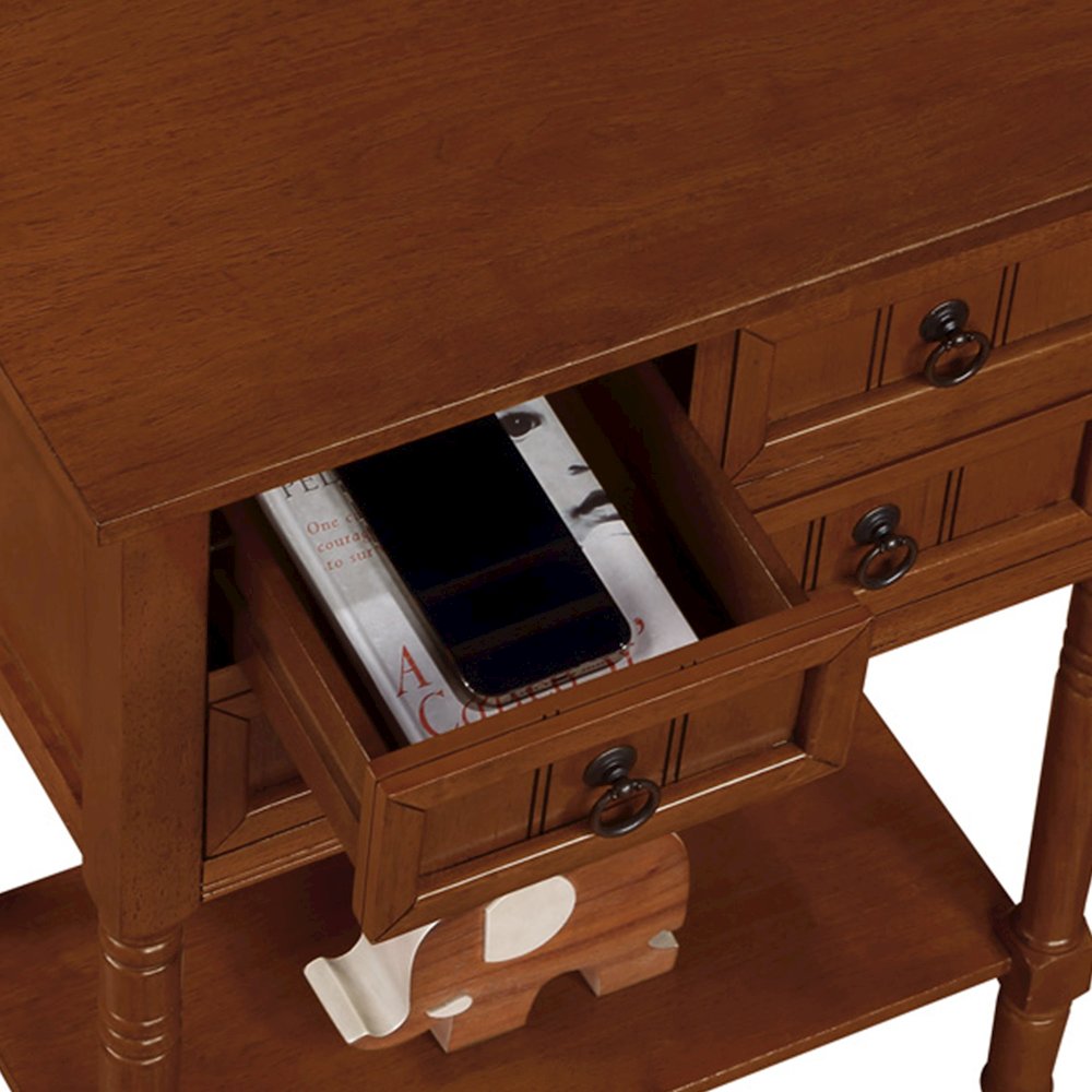 Kendra 3 Drawer Hall Table with Shelf. Picture 4