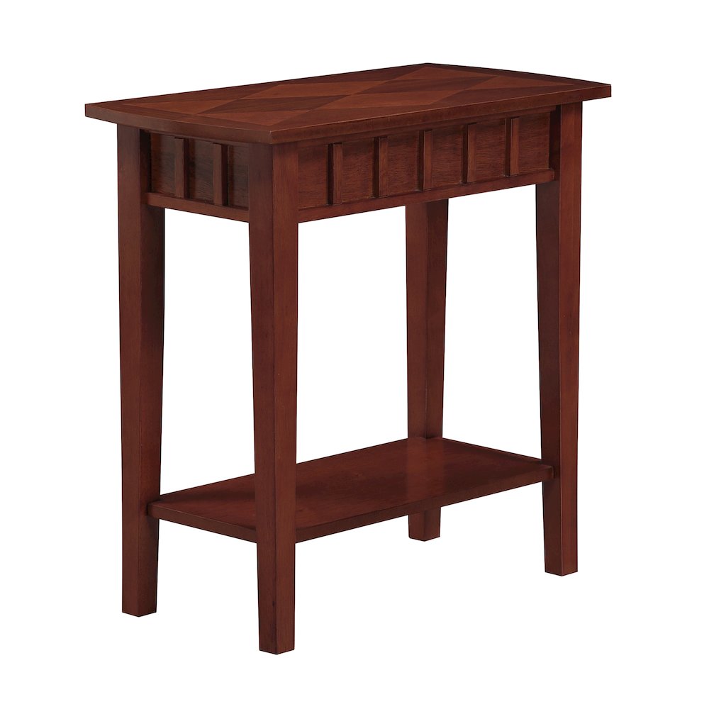 Dennis End Table with Shelf, Mahogany. Picture 1